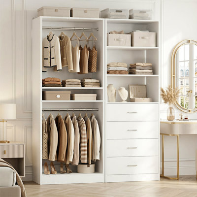 Latitude Run® Danniele Freestanding Closet System with Mirror and